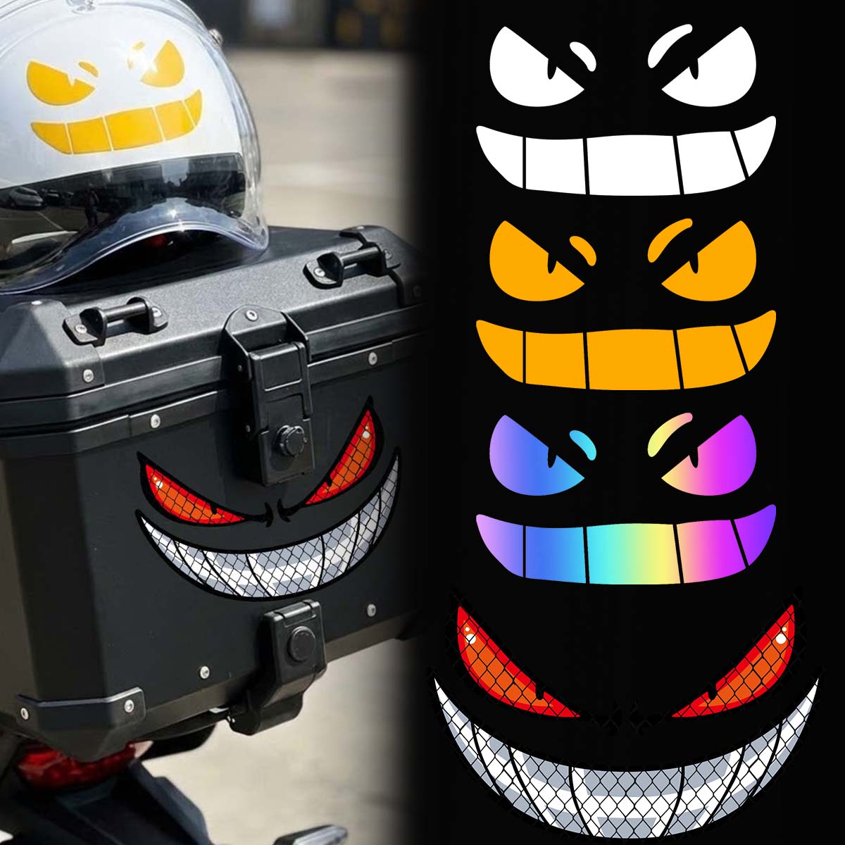 Scooter Helmet Set - JDM Demon Eyes Gengar pegatinas reflectantes