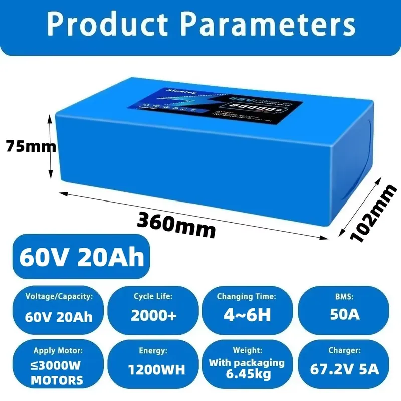 Paquete de baterías de litio 2 - 60V 30Ah 21700 Battery Pack reseña y precio