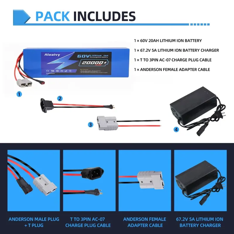 Paquete de baterías de litio 2 - 60V 30Ah 21700 Battery Pack reseña y precio